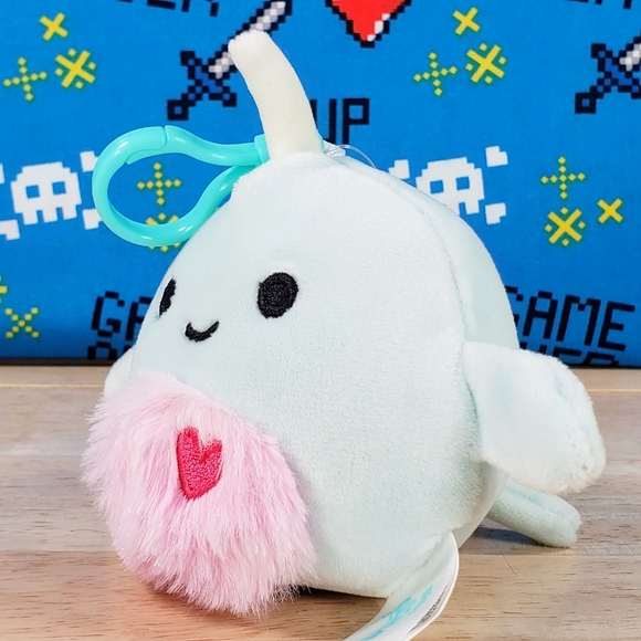 Squishmallow Niema the Narwhal 3.5" Clip UltraSoft Valentine's Day Plush Toy NWT - Picture 6 of 12